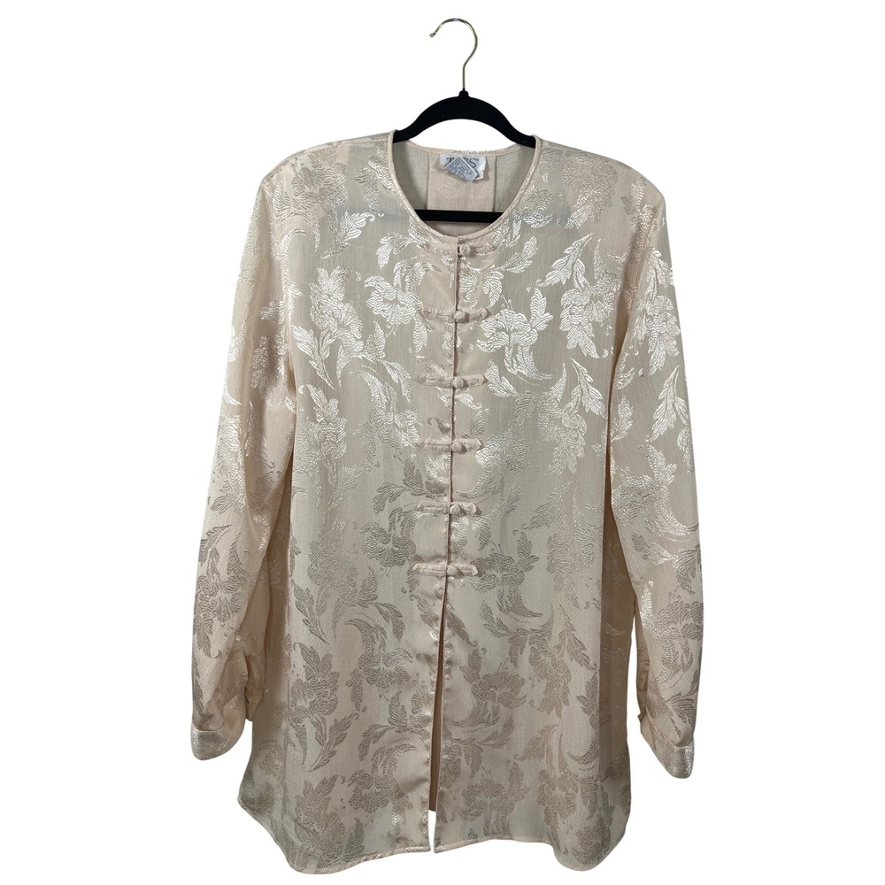 Vintage 90s Prairie Earthy Cream Tunic Blouse Delicate Dainty Romantic Regency